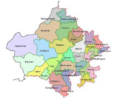 Mappa del Rajasthan